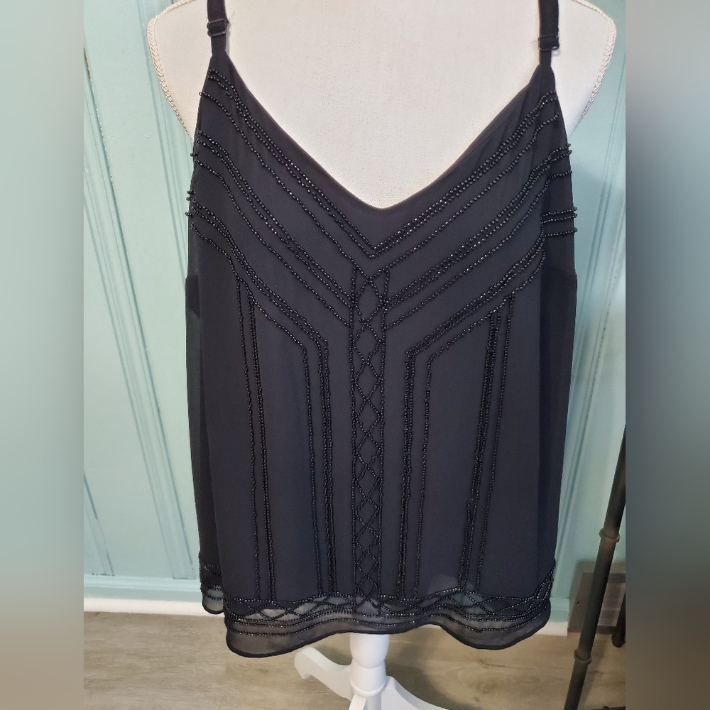 Gorgeous Black Beaded Tank by Torrid.